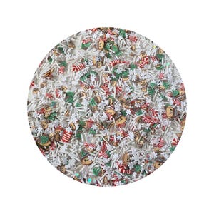 Granulado branco Floco de neve Natal Doce Cana Argila Fatias Material de enchimento Decorações DIY