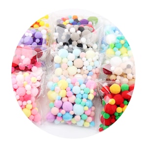 Mix Color Mini Fluffy Soft Pom Poms Pompoms Ball Handmade Kids Toys Wedding Decor DIY Sewing Craft Supplies 20g