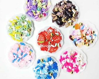 Mélange polymère argile chaude saupoudre bonbons colorés pour bricolage Artisanat Tiny Mignon plastique klei Accessoires Scrapbook Hair Bow Center