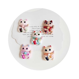 Lucky Cat Cabochons Japanische Kultur Verzierungen Maneki Neko Flache Rückseite Kawaii Decoden Lieferungen