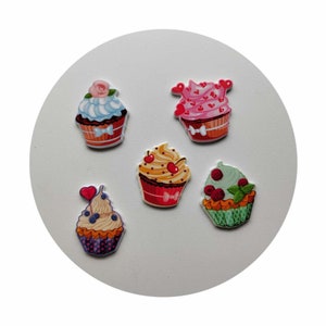 Cupcake Eiscreme Planar Acryl Flatback Planar Verschönerung Bastelbedarf Bogen DIY Urlaub Dekorationen Materialien