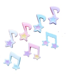 Simpatico mini cabochon in resina con retro piatto a forma di stella musicale per fiocco per capelli, centro, scrapbooking, deco per telefono, accessori per gioielli fai da te
