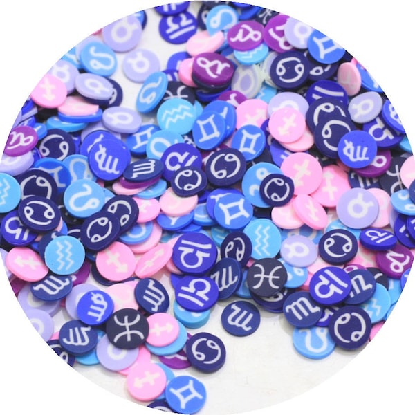 5mm Signs Of The Constellation Polymer Clay Slices for DIY Crafts plastic klei For Nail Art Accessories,Crystal Slime fill