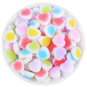 Cabochon a cuore zuccherato in resina morbida da 7 * 16 mm, taxi di San Valentino bianchi e pastello, cabochon Kawaii, graziose cabine Jelly Decoden