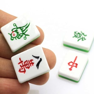 Résine Adorable Mahjong Chinois Charmes Bonne Chance Boucle D'oreille Collier Bracelet Perle Pendentifs Bijoux DIY Decoden Cabochon Porte-clés Accessoires