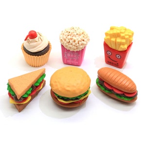 3D Mini Hamburger Sandwich Cupcake Popcom Chips Charms in miniatura Filler Aggiunta per Slime Accessori polimerici fai da te Giocattolo per bambini