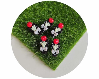 Kawaii Flatback Resin Rose Bouquet Simulation Flowers Decoration Crafts Scrapbooking DIY Accessories