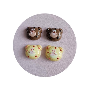 Phone Case Resin Decoration Kawaii Cute Cartoon Bear Head Resin Flatback Resin Cabochons Scrapbooking DIY Jewelry Craft Accessories