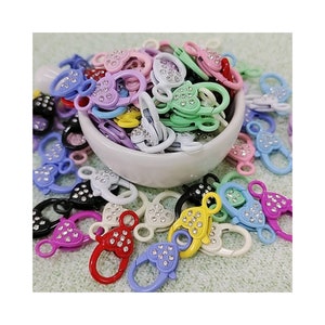 Colorful Jewelry Making Clasps 27mm Lobster Clasps With Rhinestone for DIY Necklace Bracelets Jewelry Making Findings