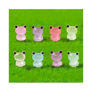 14mm Glow in Dark Resin Frosch Figuren Für Hausdekoration Puppenhaus Fairy Garden