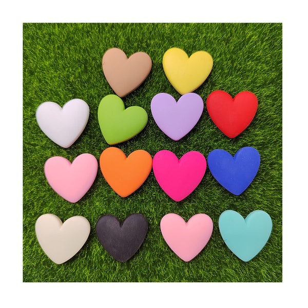 Matte Color 36mm Resin Planar Heart Flatback Cabochon for Brooch Key Chain Making Accessory Scrapbook Ornament