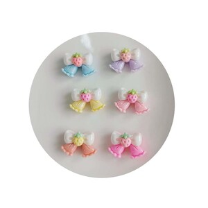 Harz Wohnung Zurück Cabochons Pastellfarben Erdbeere Center Bogen DIY Handwerk Scrapbooking Verschönerung Charms
