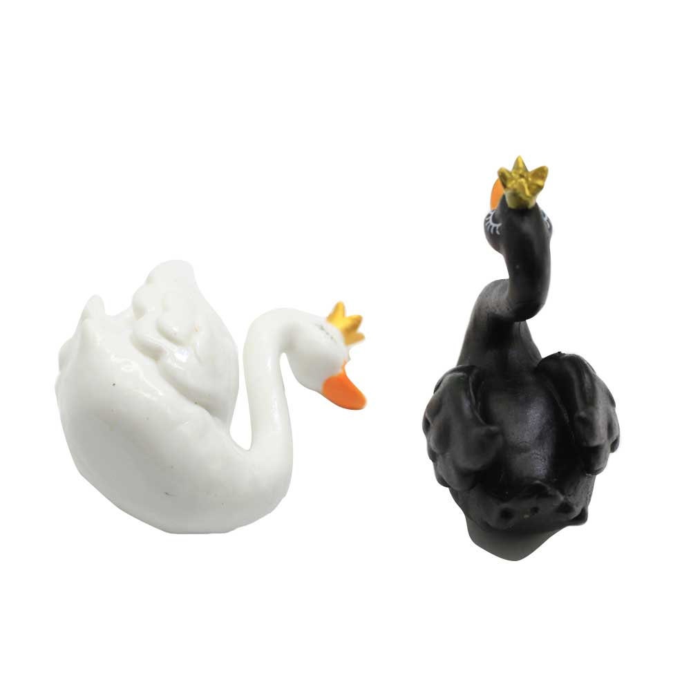 3D Crown Black Swan Plastic Animal Small Statue Little Figurine