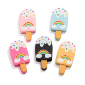 24mm Simulation Essen Regenbogen Eis Eis eiscreme Resin Flachrücken Cabochon für DIY Bastelbedarf Dekoration Slime Charm