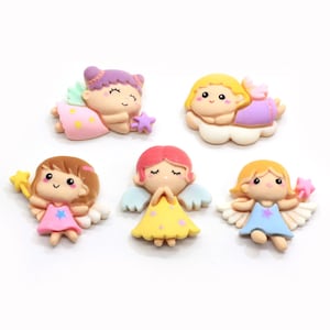 Kawaii Flachrücken Resin Verzierungen Winkel Baby Barock Stil Resin Cabochon für DIY Schmuck Halskette Ohrring Armband Herstellung