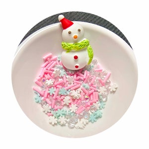 Aangepaste mix sneeuwpop hars charme Strass diamant hagelslag sneeuwvlok segment polymeer klei slijm decoraties