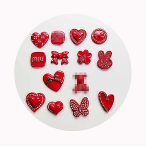 Cabochons en résine à dos plat, ours en forme de cœur rouge, Scrapbooking pour décoration de téléphone, artisanat, accessoires de fabrication de bijoux à faire soi-même