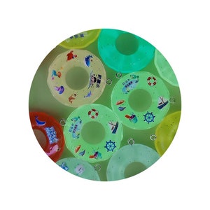 Plastic Zwemmen Ring Reddingsboei Hanger Charme Hars Handgemaakte Sieraden DIY Vinden Ketting Oorbel Decoratie Accessoire