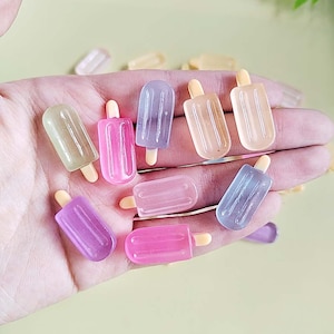 Ghiaccioli in miniatura luminosi in resina da 26 mm per giocattoli per case delle bambole, ciondoli slime