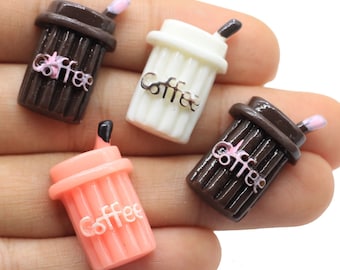 16*21mm Flat back resin coffee charms Jewelry necklace earring pendant keychain charms for DIY decoration gift
