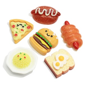 50/100PCS Leuke Hamburger Resin Food Stud Sandwich Resin Cabochons Pizza Resin Flatback Charm