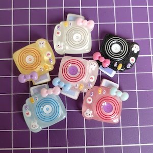 Pingentes de resina em formato de câmera com fundo plano para fabricação de joias, artesanato faça você mesmo, materiais para scrapbooking, acessórios para artesanato kawaii faça você mesmo