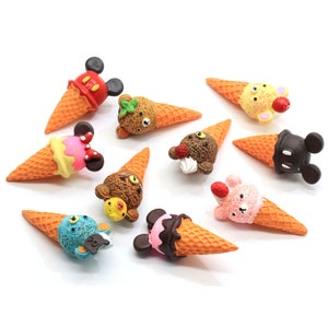3D Simulation Essen Harz Cabochon Cartoon Maus Miniatur Eiscreme Cabochons Zubehör DIY Verzierung Scrapbooking