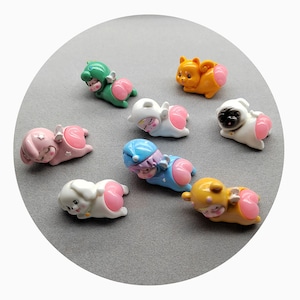 Kawaii Animal Cartoon Butt Cabochon Rabbit Pig Bear Duck Cat DIY Decoden Mini Toy For Kids