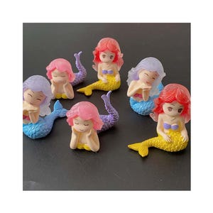 Kawaii queue de poisson princesse mini résine miniature artisanat ornement Micro paysage figurine jolie statue bonsaï maison jardin fête décorations