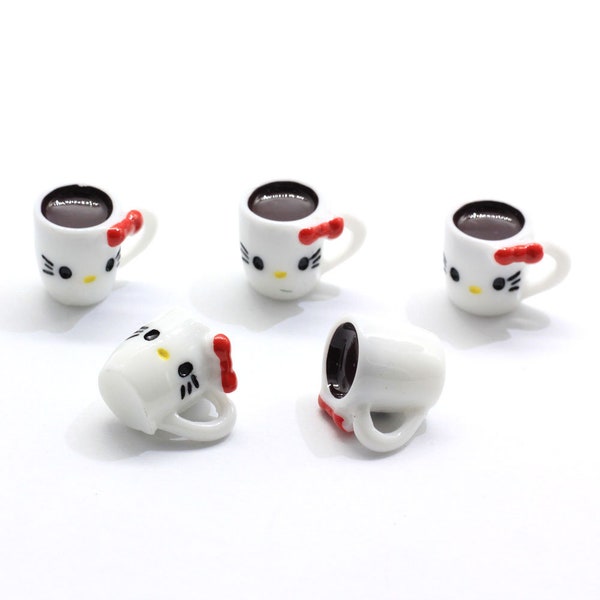 Kawaii 3D Cat Coffee Cup Bouteille Résine Slime Charms Plasticine Slime Accessoires Perles Fabrication Fournitures Pour Bricolage Scrapbooking Artisanat