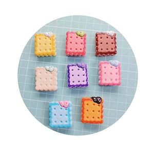 30 mm Vierkante Sandwich Koekjes Hars Plat Cabochons Voor Haarspeld Scrapbooking DIY Sieraden Ambachtelijke Decoratie Accessoires