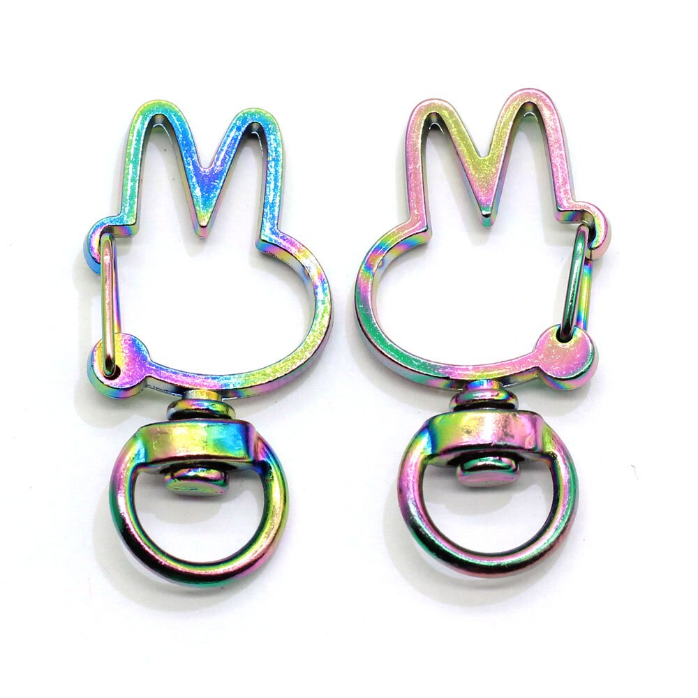 Rainbow Metal Snap Hook Lobster Clasp Lanyard With Keyring for