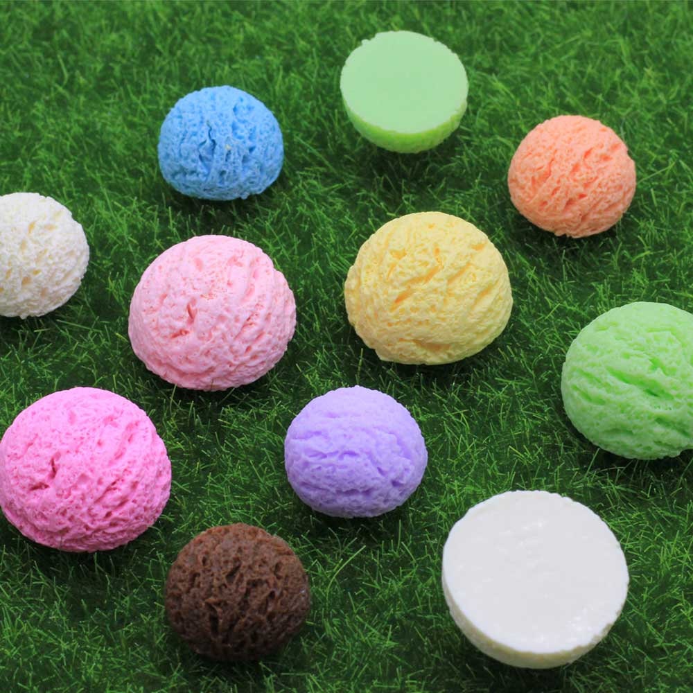 19mm 24mm Colorful Ice Cream Ball Shape Resin Cabochon Kawaii Etsy