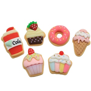 Kawaii Cartoon Simulation Essen Eisbecher Kuchen Donuts Cola Miniatur für Puppen Kopfbedeckung Zubehör Küche Spielspielzeug
