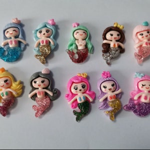Flatback Resin Mini Sexy Meerjungfrau Fishtail Resin Cabochon Flatback Scrapbook Basteln Resin Verzierungen für Haarschmuck