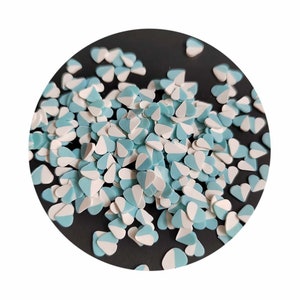 Arcilla polimérica de corazón dulce, rociadores de arcilla suave y caliente para decoración artística y móvil, accesorios de relleno para manualidades, color azul y blanco