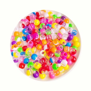 Round Acrylic Plastic 12mm Loose Big Hole Beads for DIY Jewelry Making DIY Crafts