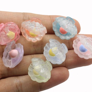 Kawaii 23mm 3D Shell Figurine Resin Charm for Slime Charm Phone Decoration Hair Bow DIY Scrapbook Embellishmen