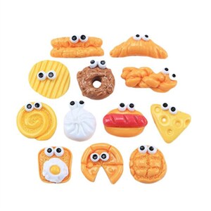 Resina dos desenhos animados olhos bonitos comida flatback cabochons diy artesanato scrapbooking decoração do telefone acessórios para o cabelo
