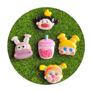 Kawaii DIY Phone Case Charm Cartoon Big Girl Flat Back Cabochon