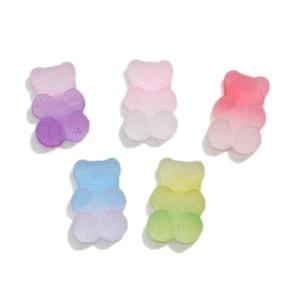 Cor gradiente simulado goma urso doces pvc resina macia cabochão para brinquedo de lodo crianças espuma argila lama adição encantos de lodo