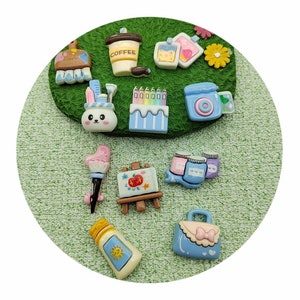 Mignon lumineux dessin animé intéressant pinceau planche à dessin série résine Scrapbooking bijoux à bricoler soi-même épingle à cheveux accessoires