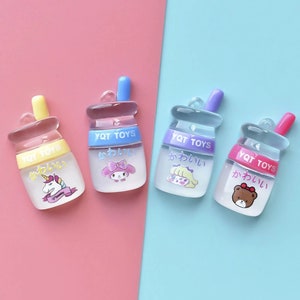 Hars Cartoon Simulatie Melk Drank Fles Flatback Cabochon Scrapbooking Haaraccessoires DIY Versieringen Decor Craft