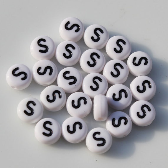 100 Perline Acriliche Con Lettere Dell'Alfabeto | Bianche Con Lettera F | 4x7 Mm Per Creare Gioielli E Bracciali Fai Da Te
