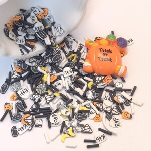 Halloween Polymer Clay Pieces RIP Tombstone Mummy for Snowglobe Tumblers Halloween Themed Sprinkles