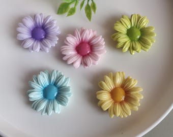 Flatback Resin Daisy Flower Charms for Craft DIY,Jewelry Making,Scrapbooking Embellishments