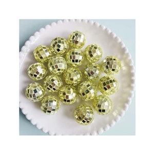 Gold 21mm Mini Disco Ball Beads Cake Decoration Birthday Table Decorations 70s Theme Disco Party Dance Party Supplies #1-gold
