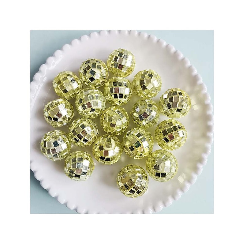 Gold 21mm Mini Disco Ball Beads Cake Decoration Birthday Table Decorations 70s Theme Disco Party Dance Party Supplies #1-gold