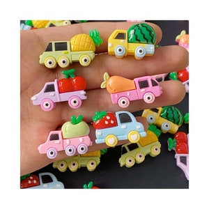 Cabujón de resina con parte posterior plana para coche, abalorios de fruta dulce para hacer joyería DIY, accesorios