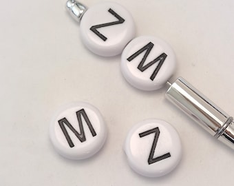 26 Letters Large Hole Letter Beads 25mm Acrylic Flat Round Beads for DIY Jewelry Making Friendship Bracelet Key Chain Pens